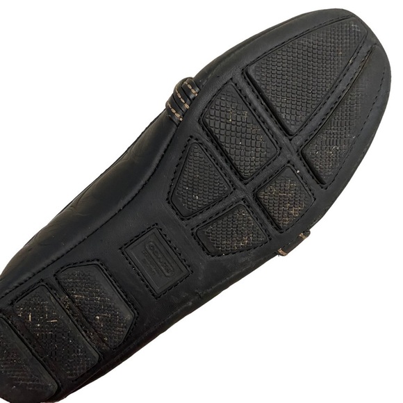 Coach Saidey Black Leather Embossed Slip On Loafers - Picture 8 of 8